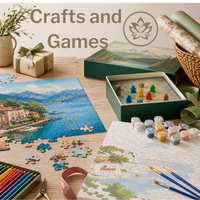 paint by number and puzzles on a table