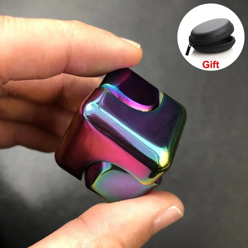Alloy Cube Spinner Gyroscope Anti Stress Fidget Toy