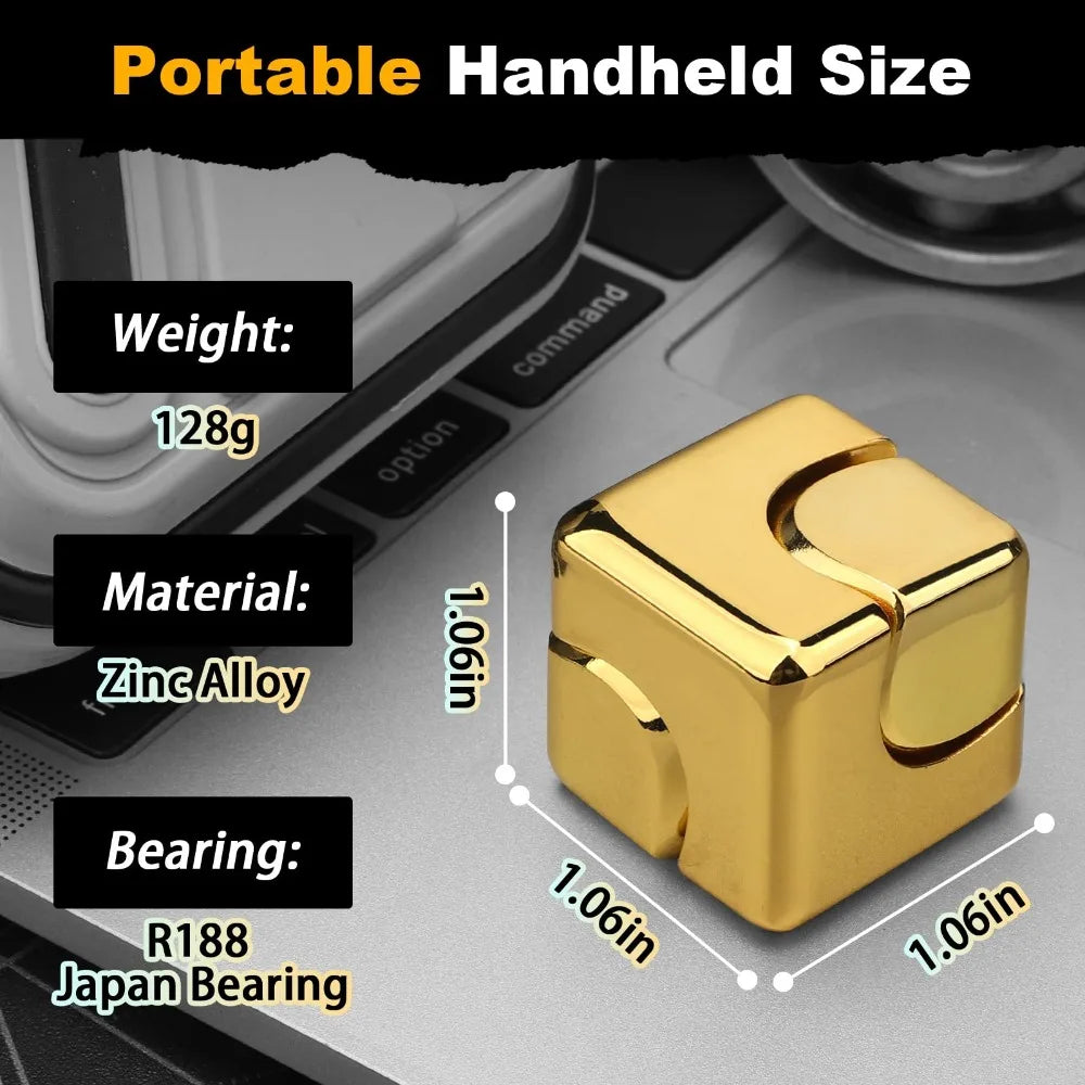 Alloy Cube Spinner Gyroscope Anti Stress Fidget Toy