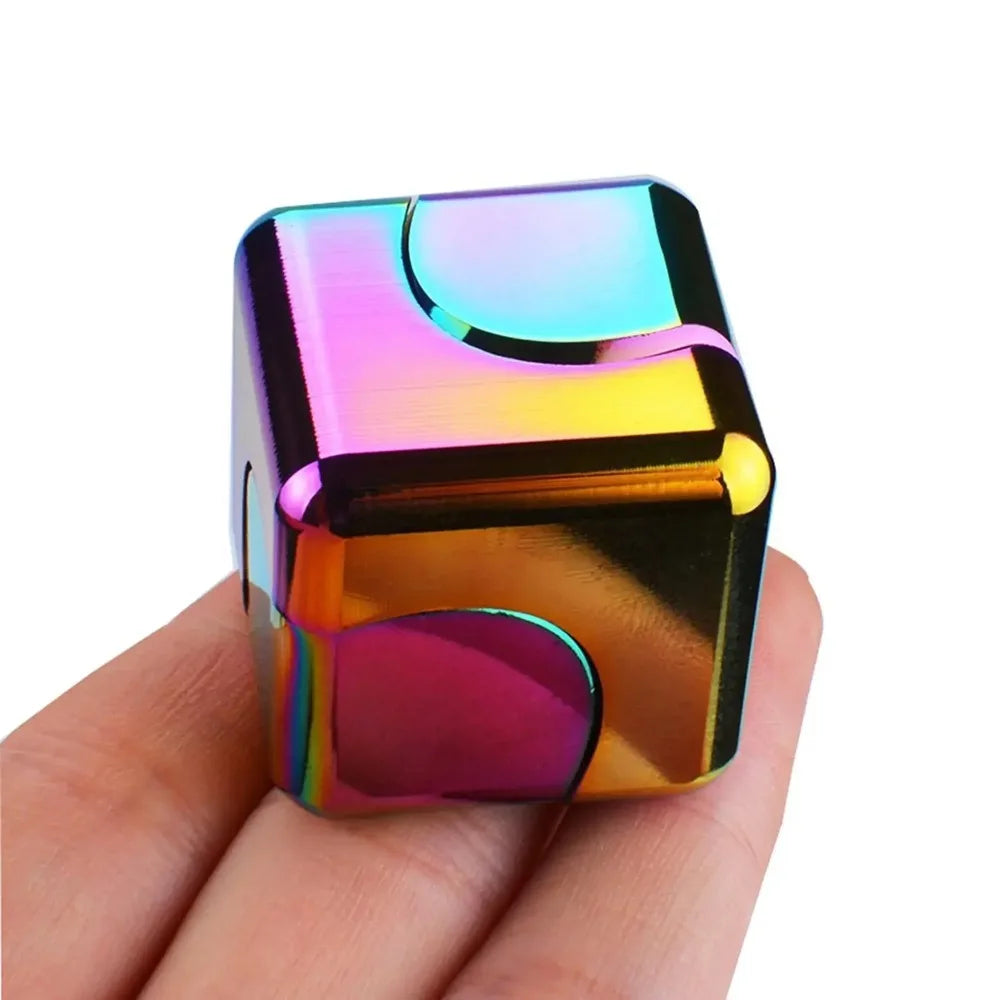 Alloy Cube Spinner Gyroscope Anti Stress Fidget Toy